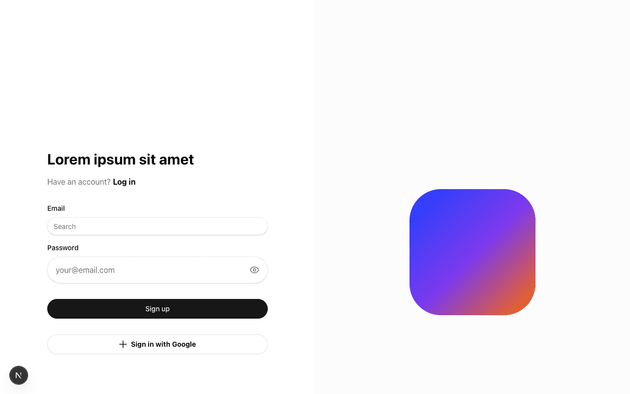 Signup blocks