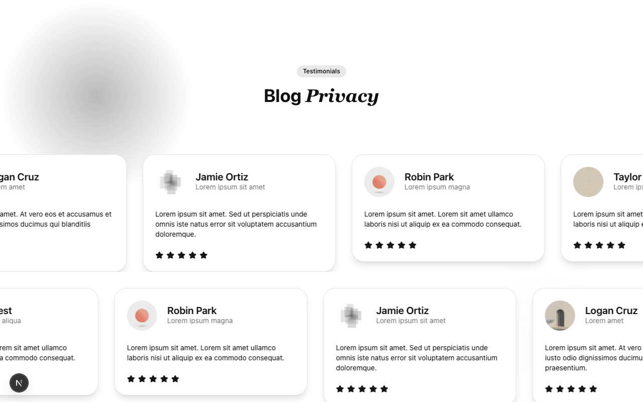 Testimonials blocks